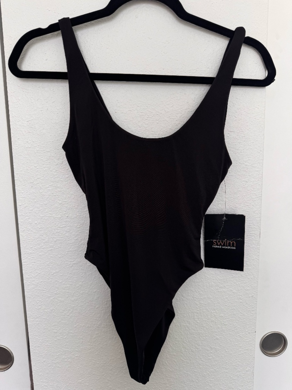 Black One Piece V-neck Swimsuit